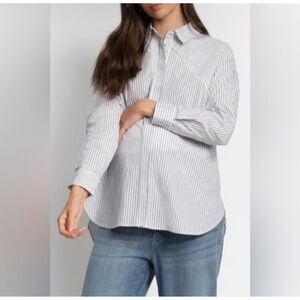 Seraphine Maternity Nursing Pinstripe Work Shirt Size 2 – Button Front